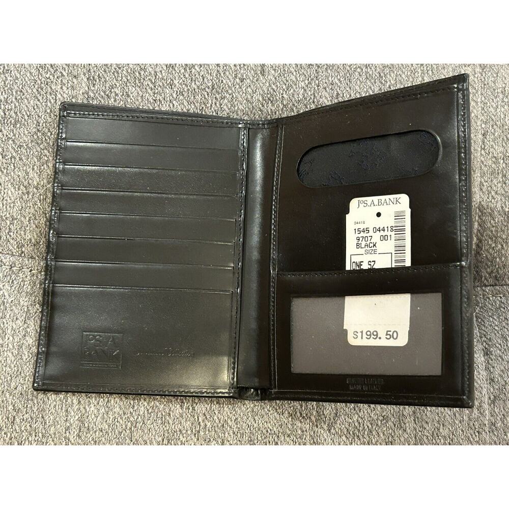 Jos A. Bank Men's Black Leather Wallet NIB - Picture 1 of 4